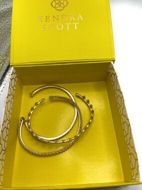 Kendra Scott Gold Open Cuff Bracelet - 9831 (set of 3)